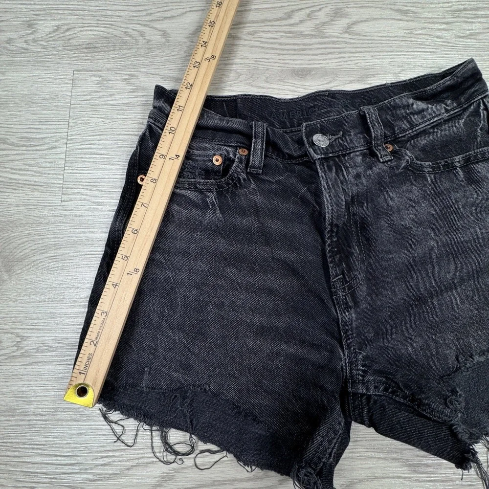 American Eagle Women's Denim Shorts AE Boyfriend Black Raw Hem Cutoff Small(?)